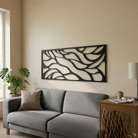 Soyut Desenli Duvar Tablosu MDF Lazer Kesim Modern Minimal Estetik Duvar Süsü