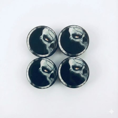Kuru Kafa Ghost Damla Geçme Jant Göbek Kapağı 4?lü Set 55/58mm Siyah