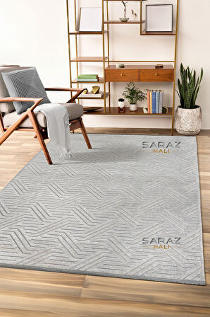 Ada Kilim Modern Salon Mutfak Koridor Kesme Yolluk Dokuma Makine Halısı zigzag antrasit