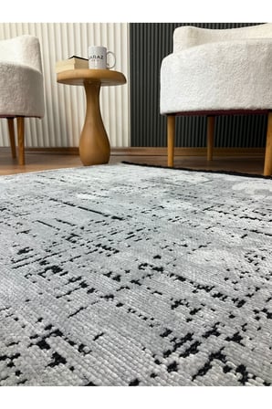 Şönil Dokuma Kayma Yapmaz Makinede Yıkanabilir Leke Tutmaz Kesme Bohem Kilim Antrasit 2