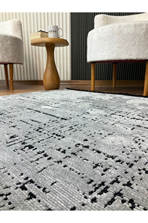Şönil Dokuma Kayma Yapmaz Makinede Yıkanabilir Leke Tutmaz Kesme Bohem Kilim Antrasit 2