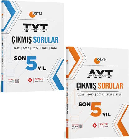 Sonuç 2027 Tyt Ayt Son 5 Yıl Çıkmış Sorular Yıl Yıl Fasikül Seti 2 Kitap 