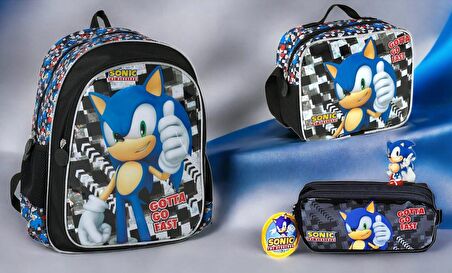 Sonic İlkokul Çantası (3 lü Set)