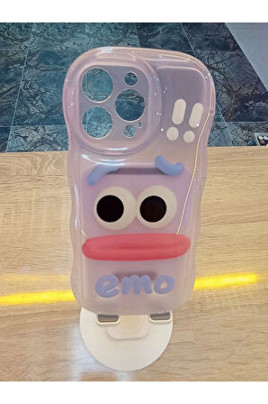İPhone 14 Pro Max Uyumlu Emo Sorry Kamera Çerçevesi Yuvarlak Kapak