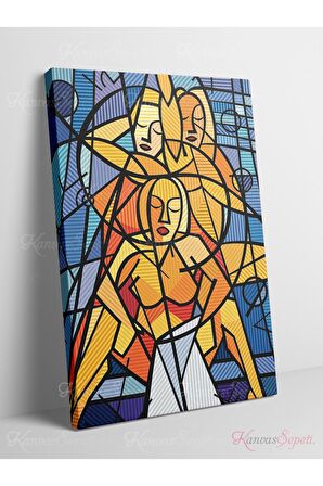 Soyut Dekoratif Vintange Retro Bohe Bohem Boho Bohom Art Vektorel Abstract Color Canvas Kanvas Tablo