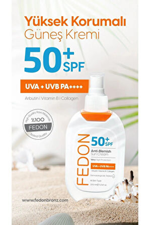 Spf 50 Güneş Kremi Suya Dayanıklı Uva Uvb Arbutin Vitamin B Kolajen Yüksek Koruma Güneş Kremi 200ml