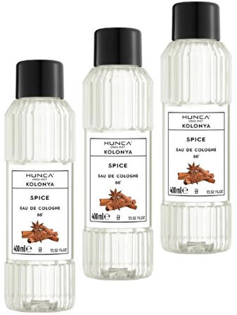 Hunca Tarçın Kolonyası 400 ml – Ferahlatıcı Baharatlı Koku, Kalıcı Etki 3 ADET