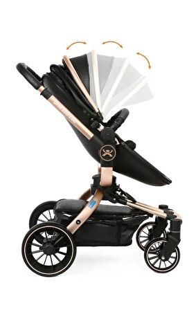 Yoyko Spin 360 Derece Dönebilen Bebek Arabası Siyah Rose Kasa