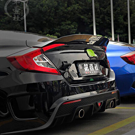 Honda Civic Fc5 16-21 JDM Spoiler Plastik Pianoblack