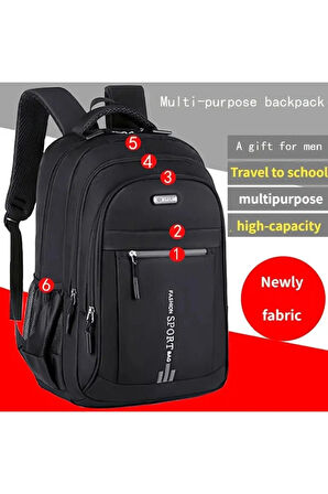  Erkek Okul ve Laptop Sırt Çantası – Su Geçirmez, Çok Gözlü, Geniş Kapasiteli