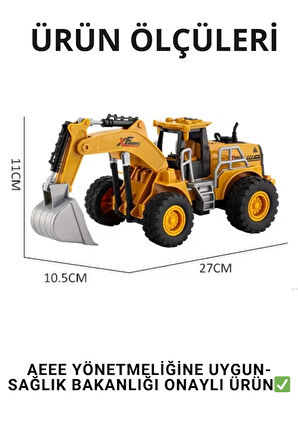 Oyuncak Buhar Atan Şarjlı Uzaktan Kumandalı Kepçe Led Işıklı 7 Kanallı Demo Modlu RC İş Makinesi
