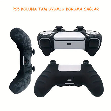 srfn ticaret Ps5 - Playstation5 Kamuflajlı Silikon Koruyucu Kılıf Analog Koruyucu Kılıf