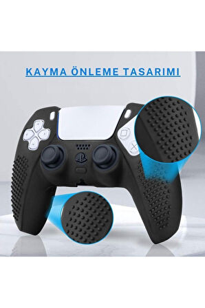 srfn ticaret PS5 Controller Joystick Oyun Kolu Gamepad Uyumlu Silikon + 2'li Analog Koruyucu