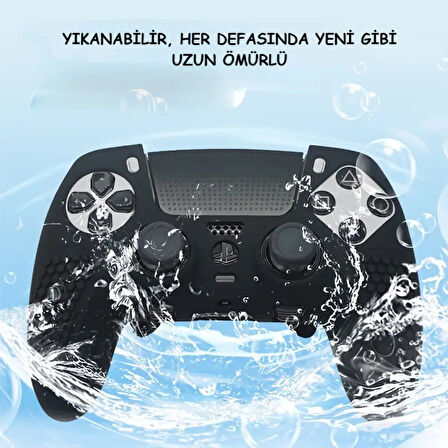 srfn ticaret Siyah Playstation 5 Uyumlu Ps5 Kol  Silikonlu Dualshock 5 Kabartmalı Kılıfı