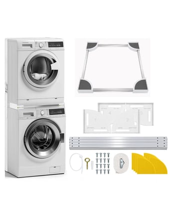 srfn ticaret Samsung - LG [Enerji Sınıfı: A] Ayarlanabilir Çamaşır ve Kurutma Makinesi Uyumlu Birleştirme Aparatı (İstif Kiti - İnox)
