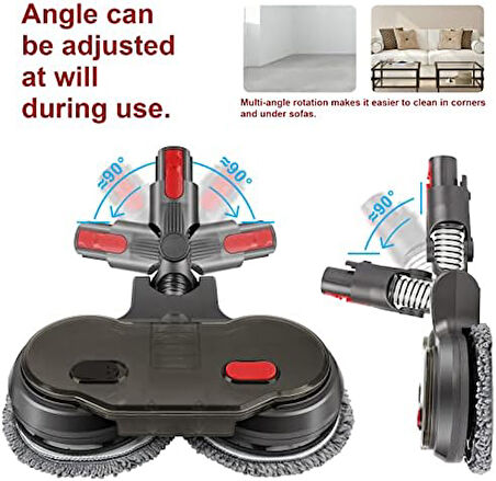srfn ticaret Dyson V15 Uyumlu Islak ve Kuru Süpürge Paspas ve Su Tanklı Temizleme Başlığı