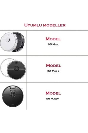 Roborock S5-S50-S51-S55-S6-S6 Pure-S5 Max Uyumlu Süpürge Yenileme Seti 4 Parça Siyah (Sarı Uç)