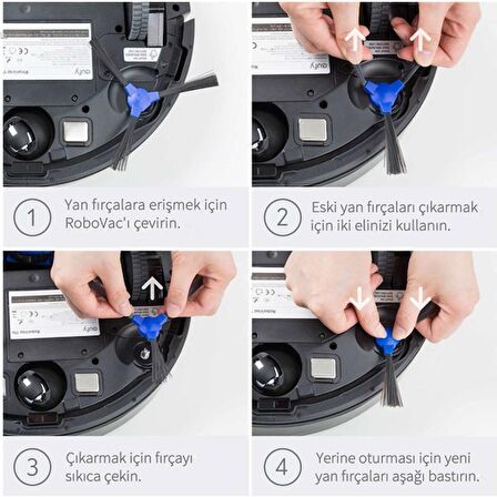 srfn ticaret Anker Eufy RoboVac R450 Yan Fırça Seti 4 adet