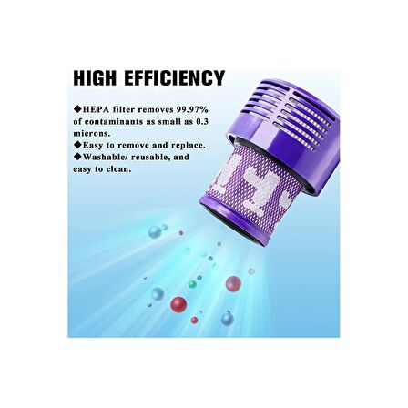 srfn ticaret Dyson V10 Uyumlu Arka Hepa Filtre 2 Adet