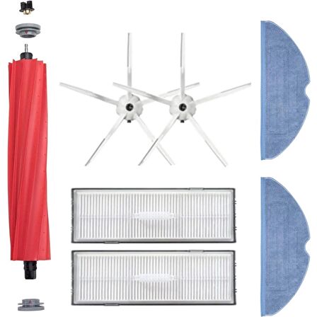 Srfn Ticaret Roborock S7 MaxV Plus Uyumlu Yedek Fırça Seti - 7 Parça - Beyaz