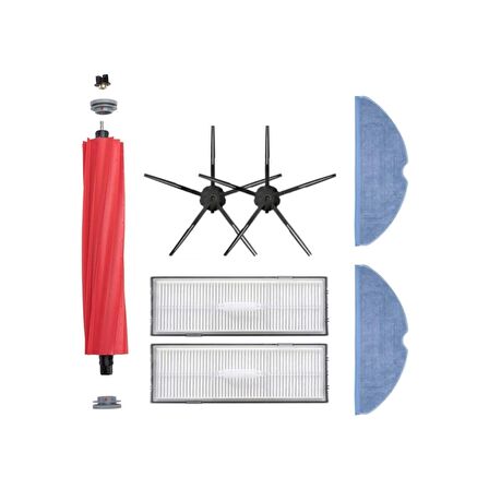 Srfn Ticaret Roborock S7 MaxV Plus Uyumlu Yedek Fırça Seti - 7 Parça - Siyah