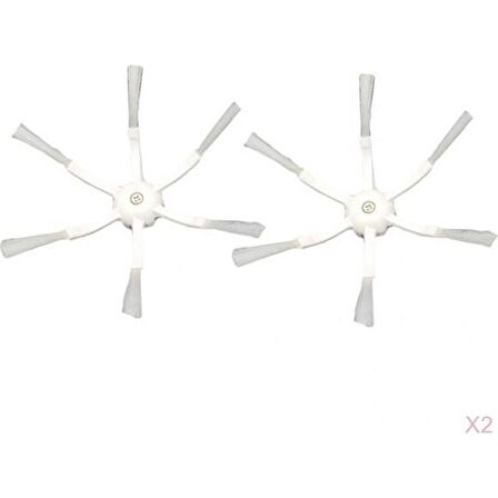 srfn ticaret Xiaomi Roborock S6 S6 Max S6 Max S60 Yeni Nesil 6 Kollu Beyaz Yan Fırça - 4 Adet