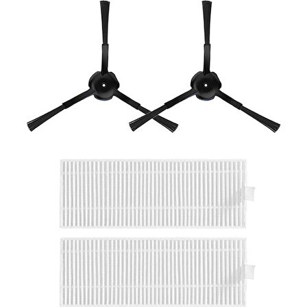 srfn ticaret 360 Vacuum Mop Cleaner S10 Uyumlu 2xYan Fırça 1xHepa Filtre Yedek Parça Seti