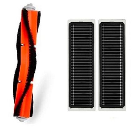 srfn ticaret Xiaomi Vacuum Mop 2 (STYTJ03ZHM) Uyumlu 2 Adet Ana Fırça 2 Adet Aktif Karbonlu Hepa Filtre Seti