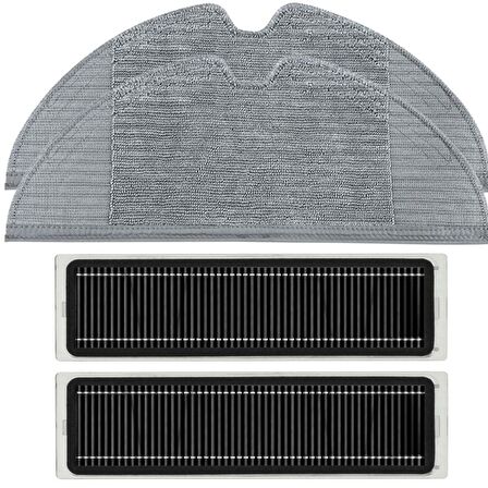 srfn ticaret Xiaomi 2c (STYTJ02ZHM) Uyumlu 2 Adet Mop Bez 2 Adet Aktif Karbonlu Hepa Filtre Seti