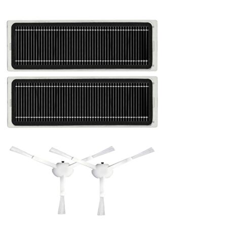 srfn ticaret Xiaomi 2c (XMSTJQR2C) Uyumlu 2 Karbon Hepa Filtre + 2 Yan Fırça Aksesuar Seti