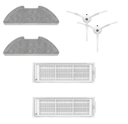 srfn ticaret Xiaomi Mop 2 Pro MJST1SHW Uyumlu (Siyah )Aksesuar Seti - 6 Parça