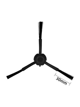 serfin ticaret Xiaomi Vacuum Mop Mop 2 (STYTJ03ZHM) Robot Uyumlu Yan Fırça (Siyah)-2 Adet