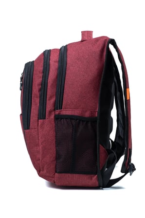 Çok Gözlü Ergonomik Sırt Çantası Su İtici Unisex Okul, Günlük ve Seyahat Çantası Kırmızı