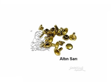 Perçin Rivet 0 no 6mm 50 Takım (Leathercraft, Deri Hobi)