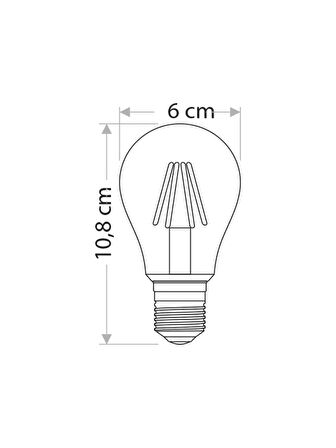 CT-4217 8W 220V E27 Duylu Rustik LED Ampul Günışığı 5 Adet