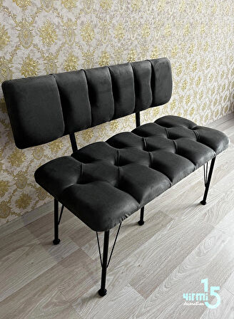 Metal Ayaklı Metal Alt Kasalı Sırtlı Bench & Puf 