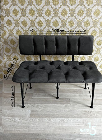 Metal Ayaklı Metal Alt Kasalı Sırtlı Bench & Puf 