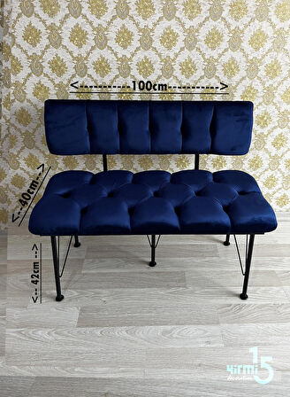 Metal Ayaklı Metal Alt Kasalı Sırtlı Bench & Puf 