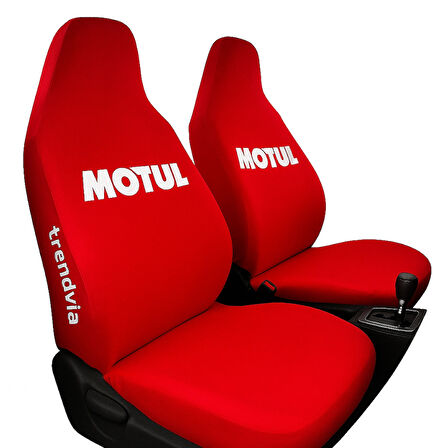MOTUL Yazılı Kırmızı Araç Koltuk Kılıfı Seti – Universal Uyumlu, Tüm Koltuklar İçin Takım