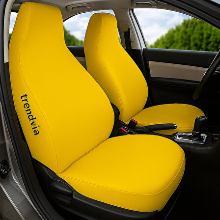 Sarı Renk Penye Koltuk Kılıfı Takımı - Ön ve Arka Koltuklara Uygun Evrensel Oto Servis Kılıfı