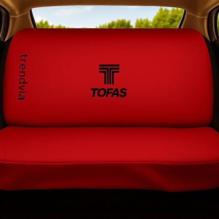 Kırmızı TOFAŞ Logolu Penye Oto Koltuk Kılıfı Takımı - Evrensel Ön ve Arka Servis Kılıfı