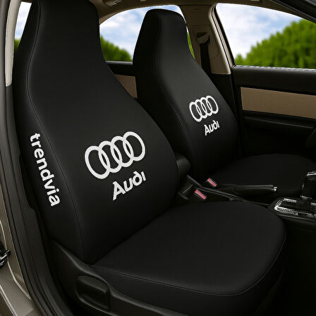 Audi Uyumlu Siyah Ön ve Arka Koltuk Kılıfı Seti Penye Kumaş Oto Servis Kılıfı