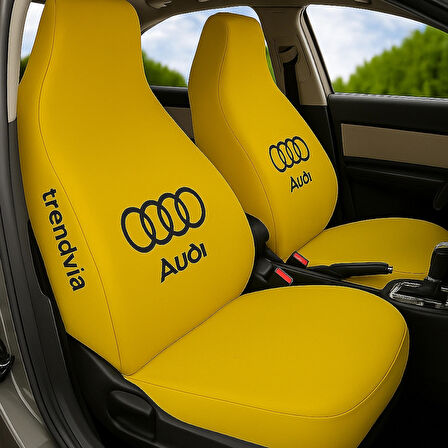Audi Uyumlu Sarı Ön ve Arka Koltuk Kılıfı Seti Penye Kumaş Oto Servis Kılıfı