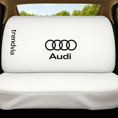 Audi Uyumlu Beyaz Ön ve Arka Koltuk Kılıfı Seti Penye Kumaş Oto Servis Kılıfı