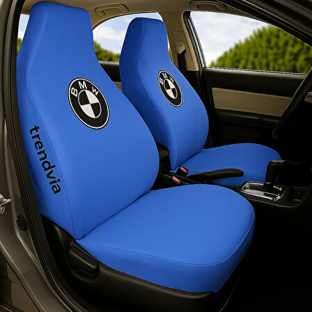 BMW uyumlu mavi ön ve arka koltuk kılıfı seti penye kumaş oto servis kılıfı