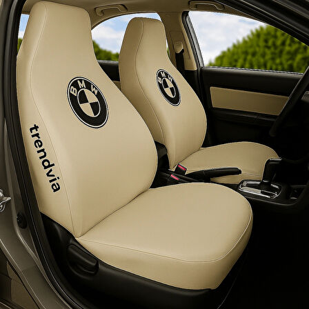 Penye Kumaş Açık Bej Oto Servis Kılıfı BMW Uyumlu Ön ve Arka Koltuk Kılıfı
