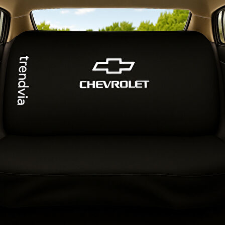 Siyah Penye Oto Servis Kılıfı | Chevrolet Logolu Ön ve Arka Koltuk Koruma Seti