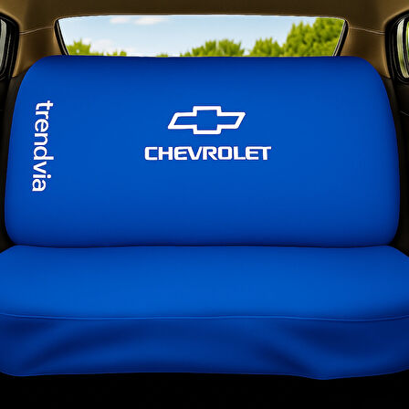 Chevrolet Logolu Mavi Oto Koltuk Kılıfı Takımı – Penye Kumaş, Ön ve Arka Koltuk Uyumlu