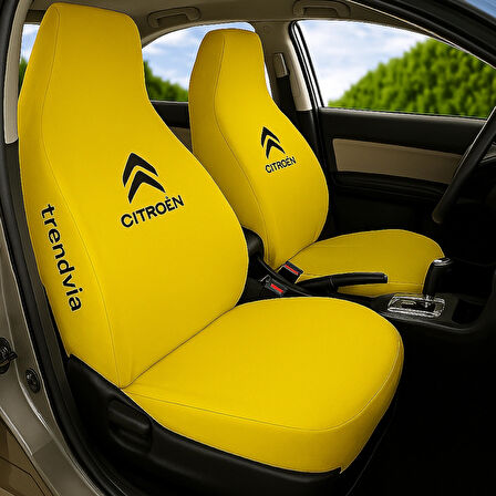 Citroen Logolu Sarı Penye Oto Servis Kılıfı – Ön ve Arka Koltuk Takımı