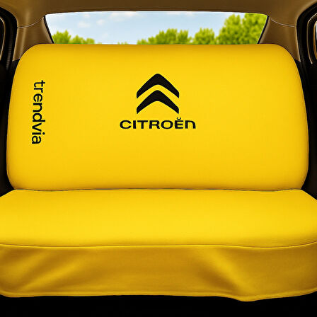 Citroen Logolu Sarı Penye Oto Servis Kılıfı – Ön ve Arka Koltuk Takımı
